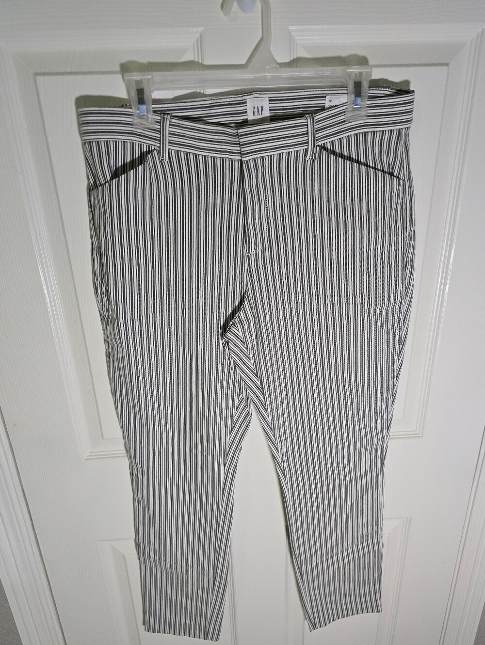 Gap Womens Signature Skinny Ankle Striped Casual Pants Size 12 - Picture 10 of 12